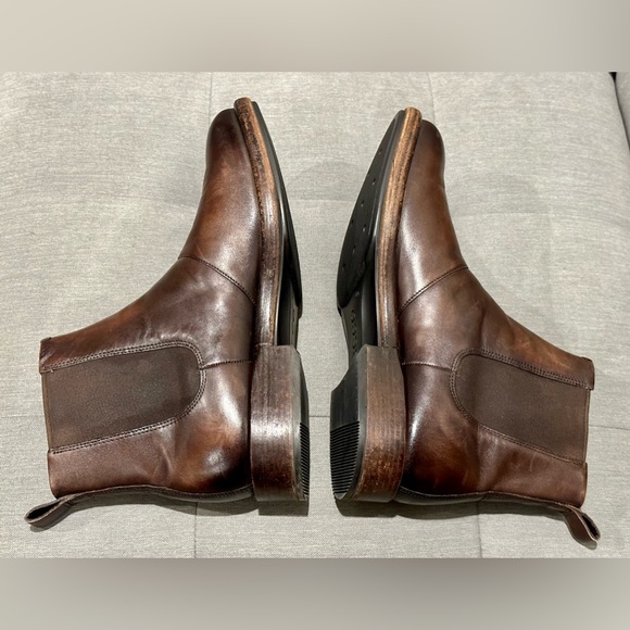 ECCO Men’s Stealth Artisan Chelsea Brown Leather Boots Size 10 - Picture 4 of 10